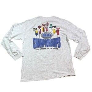 Vintage 2003 Big Ten Womens Rowing Long Sleeve T-Shirt Size Large - Medium
